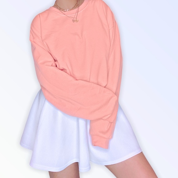 *SOLD* CORAL PEACH PULLOVER SWEATSHIRT SWEATER - Picture 3 of 6